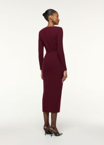 Side Pleat Cowl Neck Dress