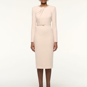 Beige Sheath Dress