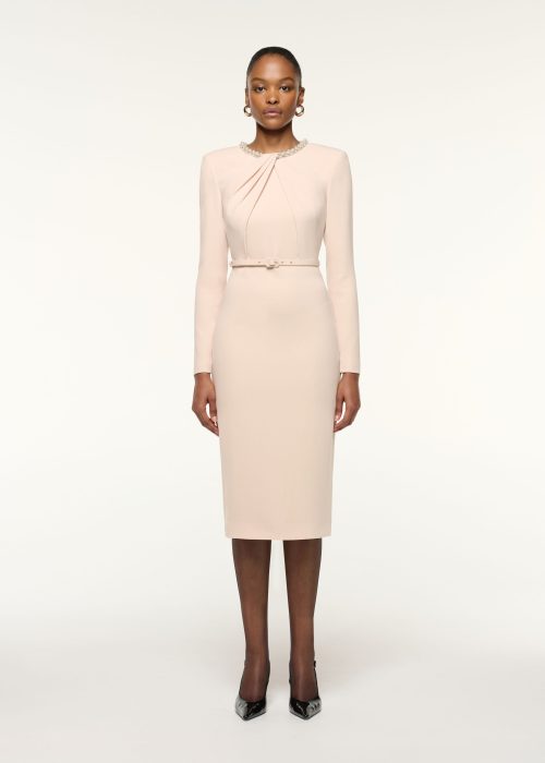 Beige Sheath Dress