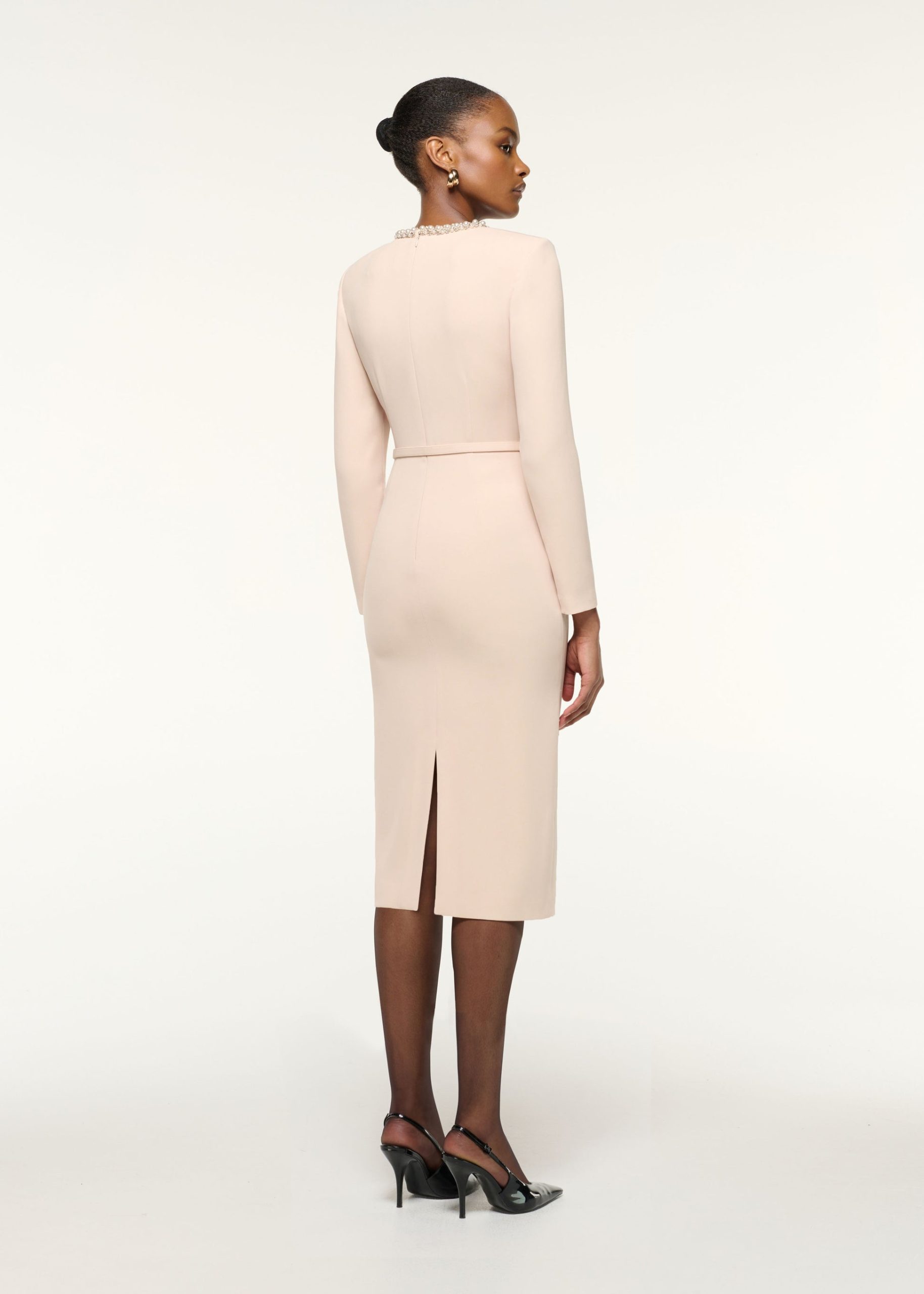 Beige Sheath Dress