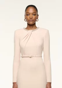 Beige Sheath Dress