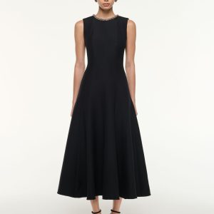 Black Beaded Flair Dress