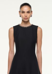 Black Beaded Flair Dress